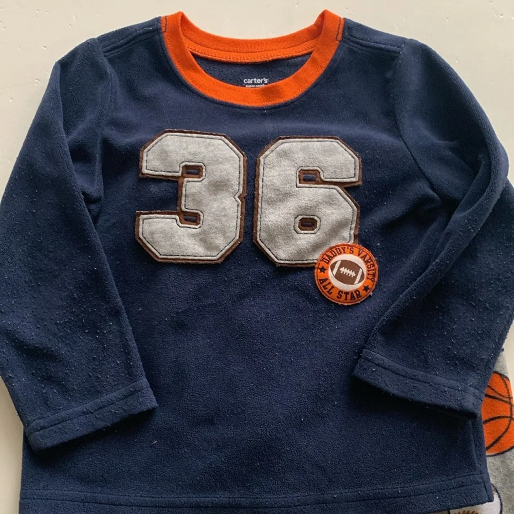 Carter’s Sports Theme Fleece PJs Set Boys 2T